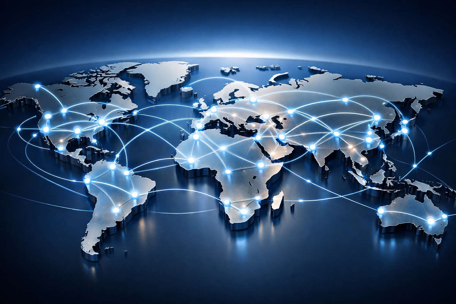 Global business footprint map